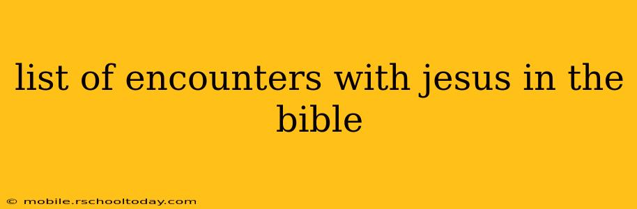 list of encounters with jesus in the bible