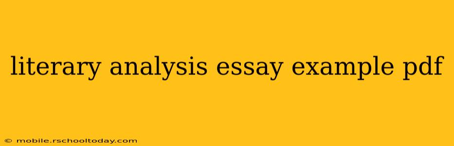 literary analysis essay example pdf