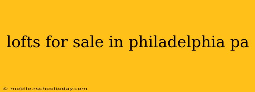 lofts for sale in philadelphia pa