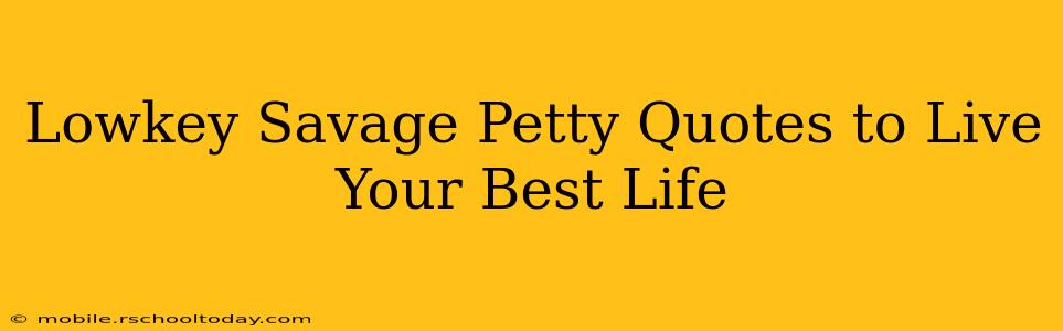 Lowkey Savage Petty Quotes to Live Your Best Life