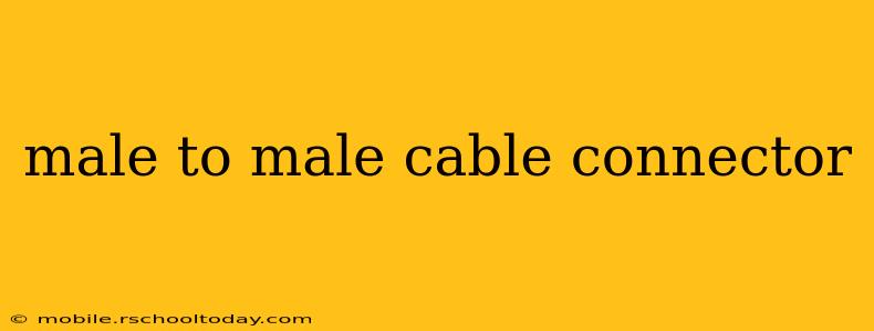 male to male cable connector
