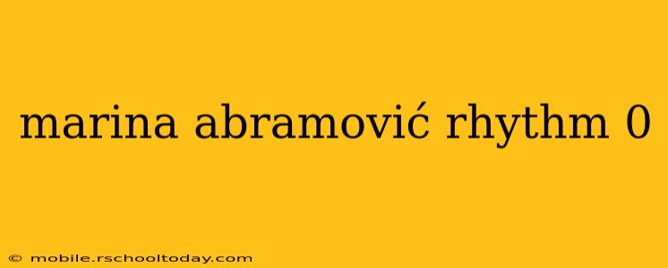marina abramović rhythm 0
