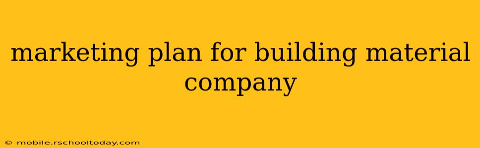 marketing plan for building material company
