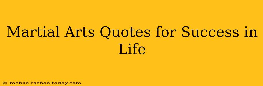 Martial Arts Quotes for Success in Life