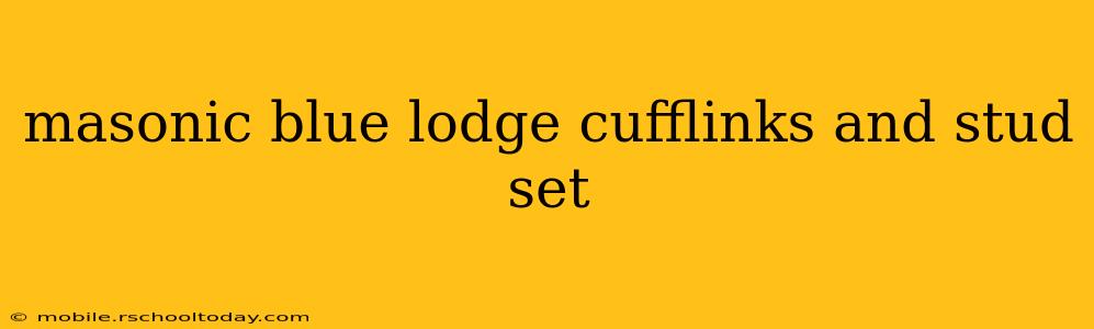 masonic blue lodge cufflinks and stud set