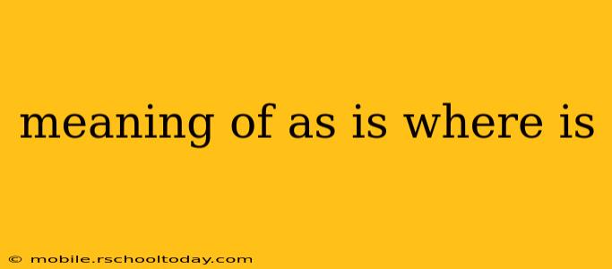 meaning of as is where is