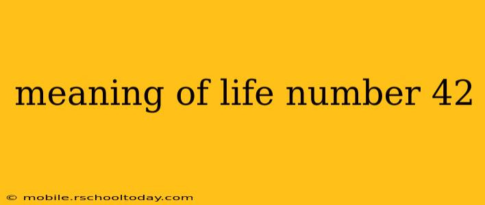 meaning of life number 42