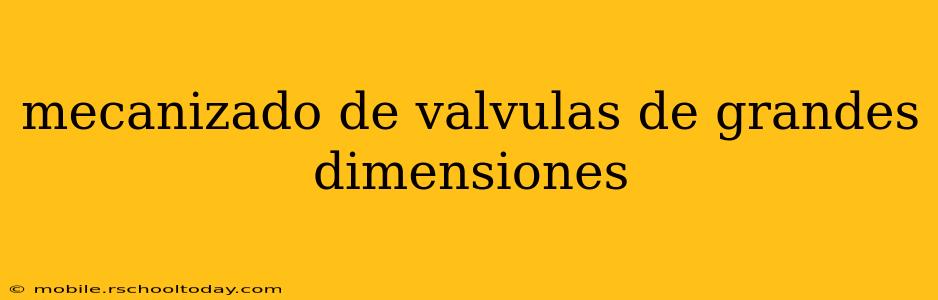 mecanizado de valvulas de grandes dimensiones