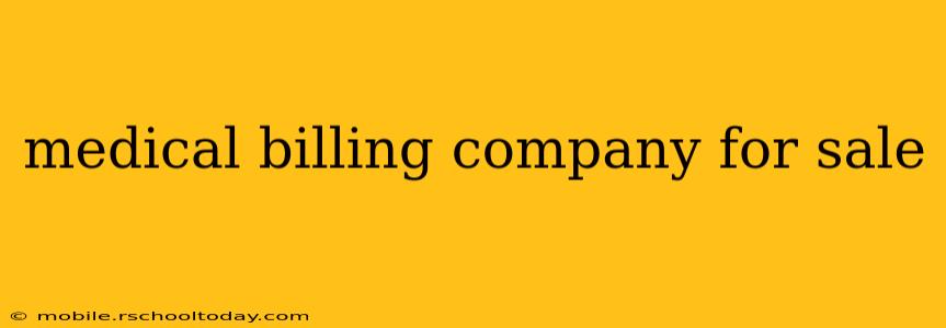 medical billing company for sale