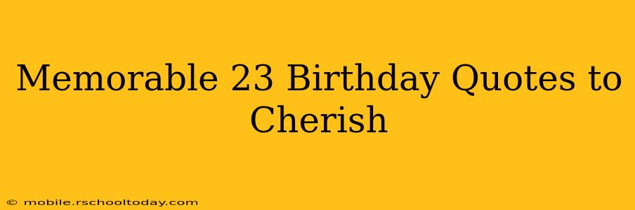 Memorable 23 Birthday Quotes to Cherish