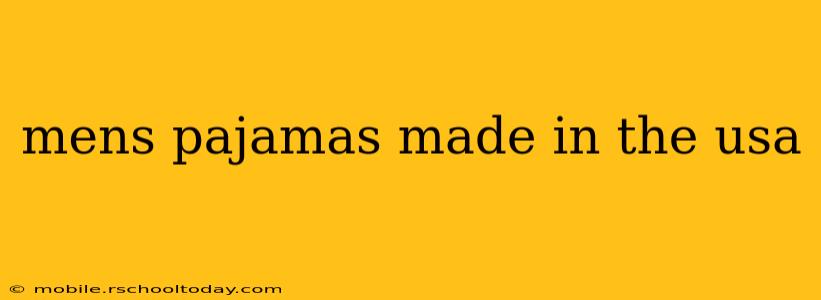 mens pajamas made in the usa