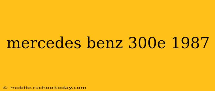 mercedes benz 300e 1987