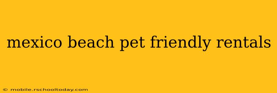 mexico beach pet friendly rentals