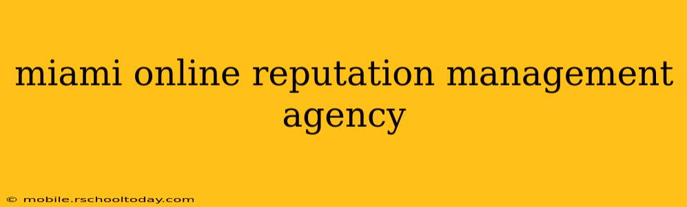 miami online reputation management agency