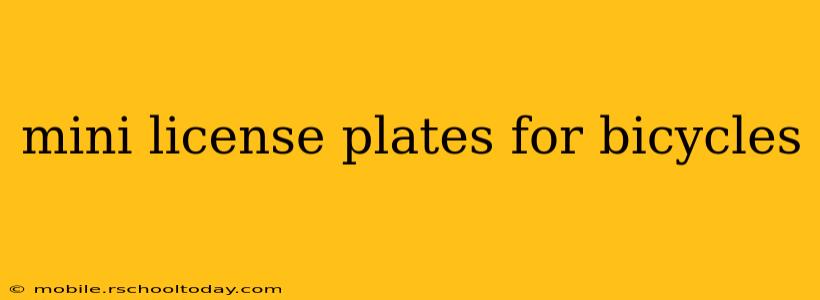 mini license plates for bicycles