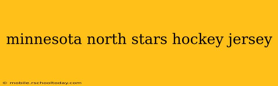 minnesota north stars hockey jersey