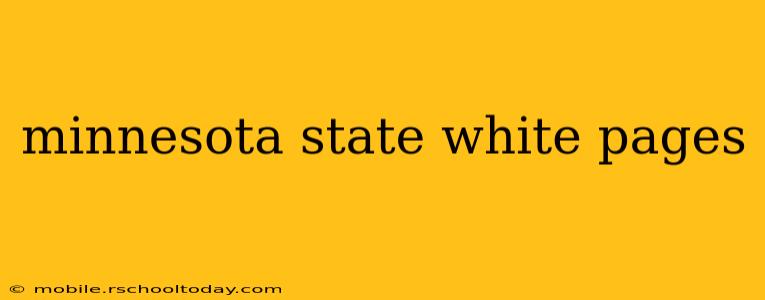 minnesota state white pages
