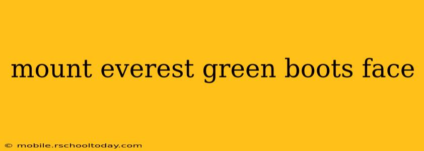 mount everest green boots face