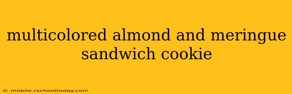 multicolored almond and meringue sandwich cookie