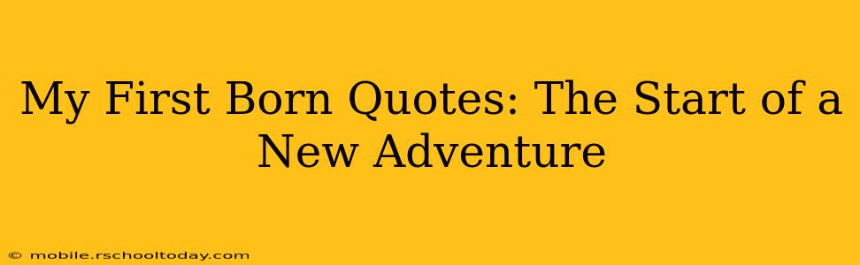 My First Born Quotes: The Start of a New Adventure