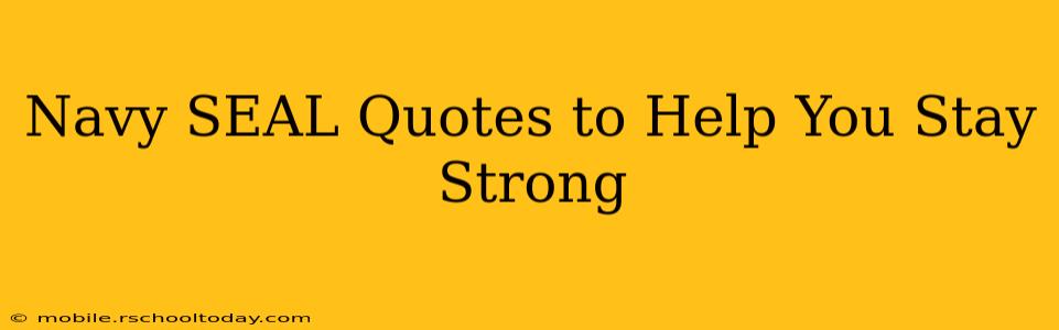 Navy SEAL Quotes to Help You Stay Strong