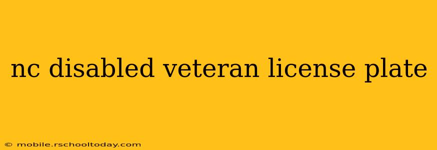 nc disabled veteran license plate