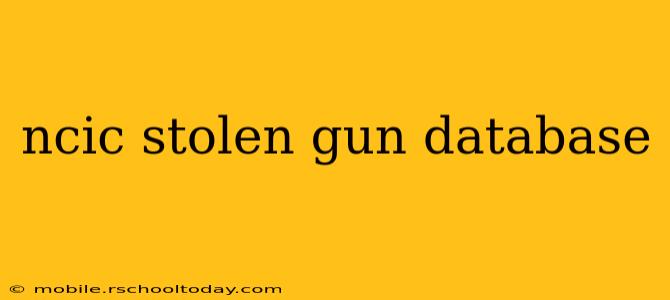 ncic stolen gun database