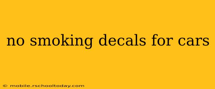no smoking decals for cars