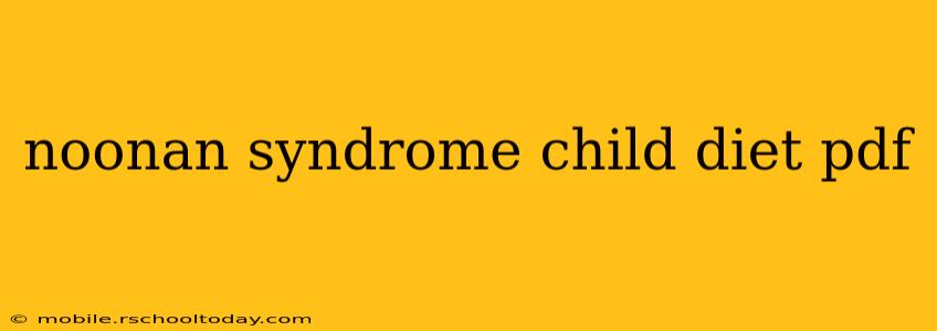 noonan syndrome child diet pdf