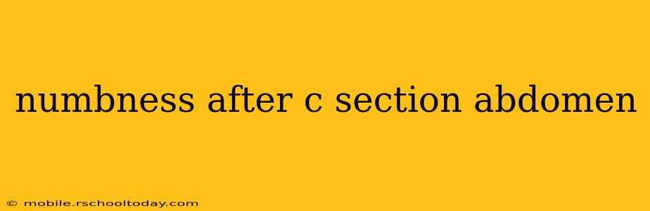 numbness after c section abdomen