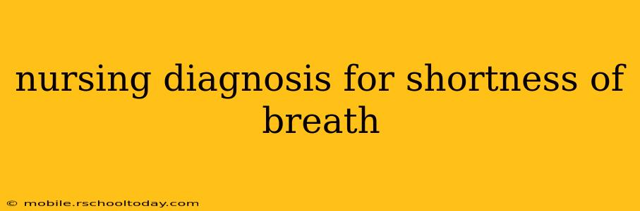 nursing diagnosis for shortness of breath