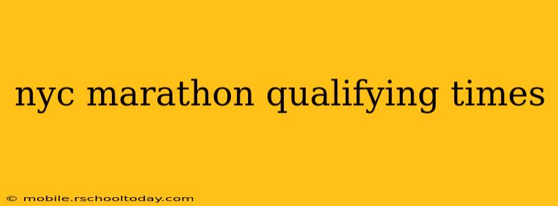 nyc marathon qualifying times