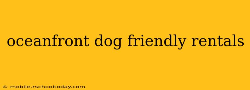oceanfront dog friendly rentals