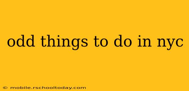 odd things to do in nyc