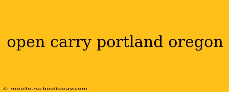 open carry portland oregon