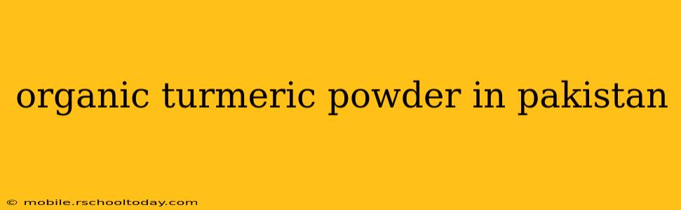 organic turmeric powder in pakistan
