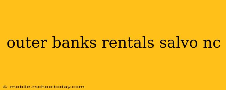 outer banks rentals salvo nc