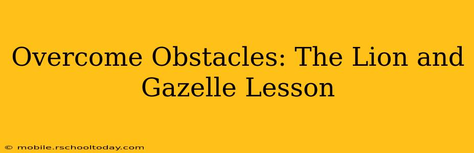 Overcome Obstacles: The Lion and Gazelle Lesson