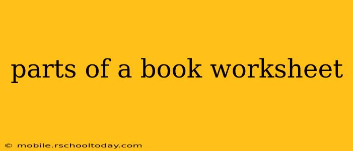 parts of a book worksheet
