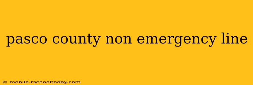 pasco county non emergency line