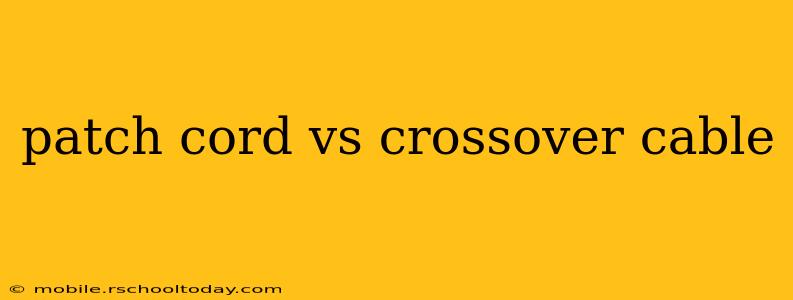 patch cord vs crossover cable