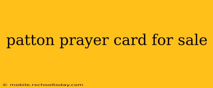 patton prayer card for sale