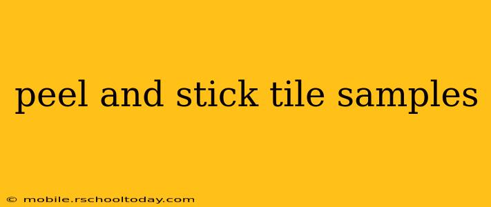 peel and stick tile samples