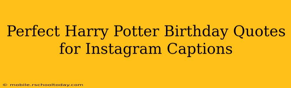 Perfect Harry Potter Birthday Quotes for Instagram Captions
