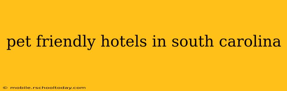pet friendly hotels in south carolina
