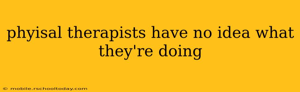 phyisal therapists have no idea what they're doing