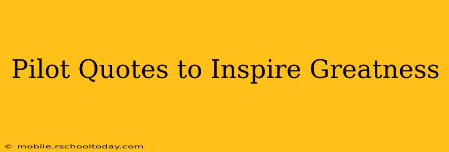 Pilot Quotes to Inspire Greatness