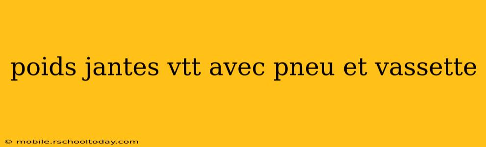 poids jantes vtt avec pneu et vassette