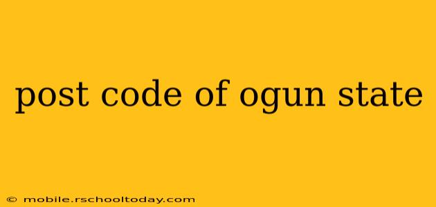 post code of ogun state