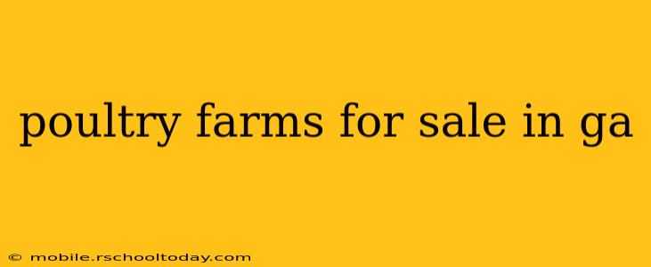 poultry farms for sale in ga